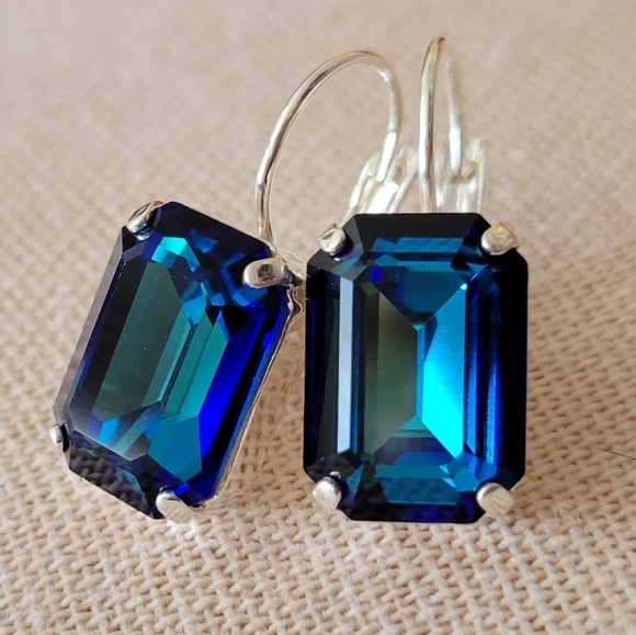 Austrian Crystal Earrings in Silver - Picture 4 of 10